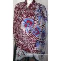 100% Wool Heringbone Shawl Print Na